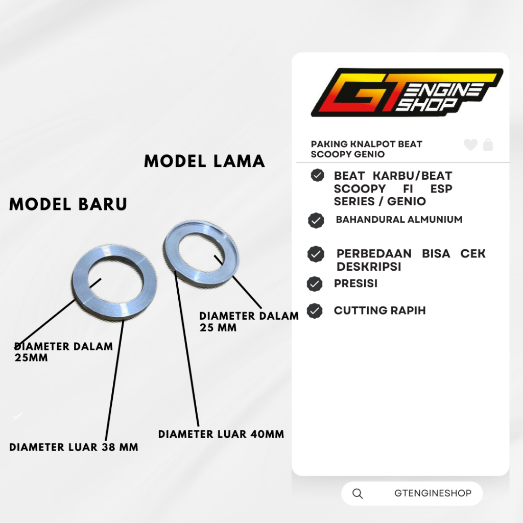 paking knalpot honda beat dural racing paking knalpot beat karbu/fi/deluxe genio