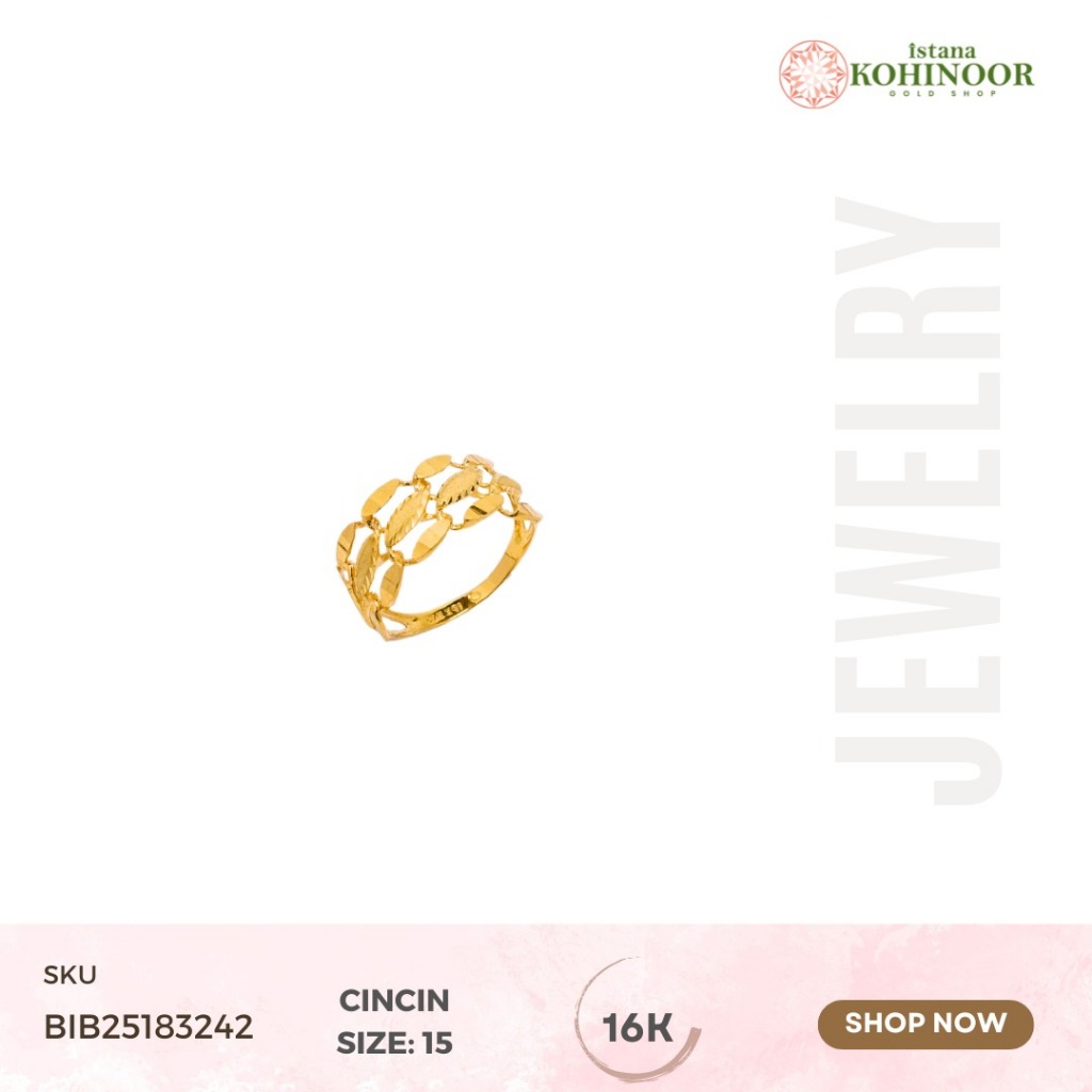 KOHINOOR CINCIN EMAS POLOS EMAS YELLOW GOLD 16K