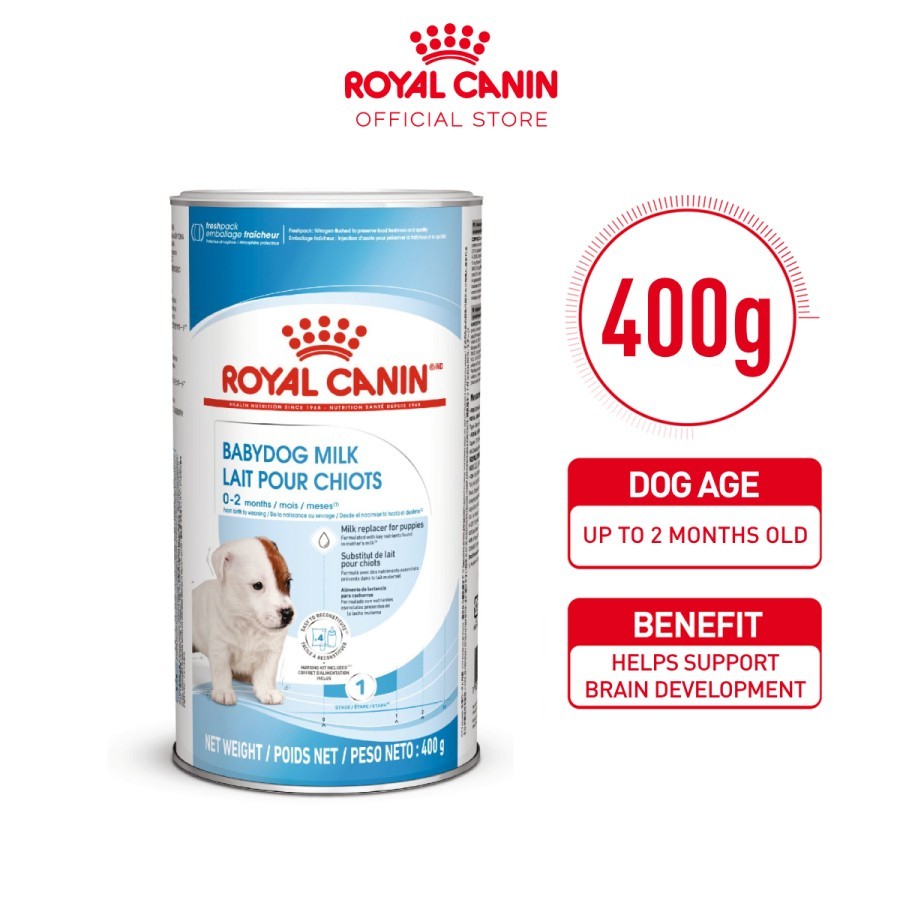 Royal Canin Babydog Puppy Milk KALENG LENGKAP 400 gr + Dot Anjing - Susu Bayi Anjing, Induk Anjing, 