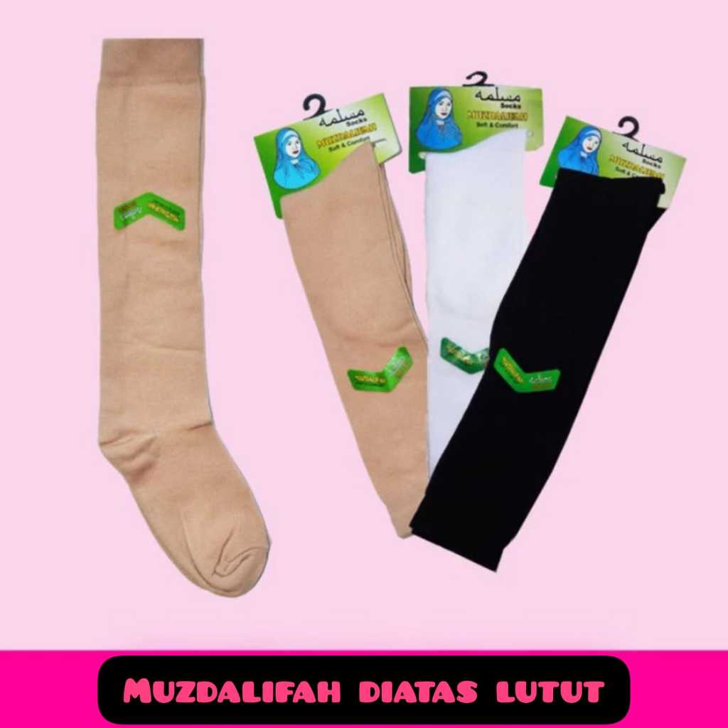 Kaos kaki MUSDALIFAH di atas lutut bahan nylon / kaos kaki muslimah panjang / kaos kaki paskibra spa