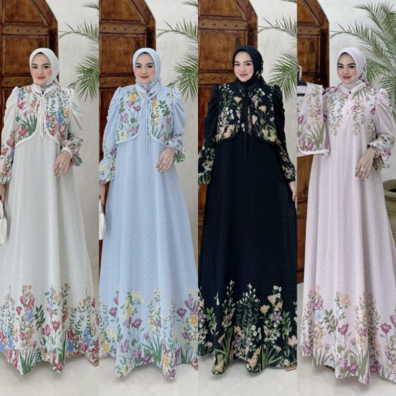 Dress Muslim Set Hijab Azizah By Avril