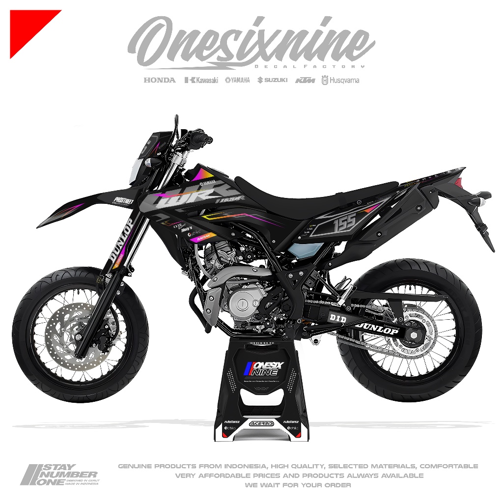 Decal Yamaha Wr 155 Custom Design - Decal Wr 155 Hitam Simple