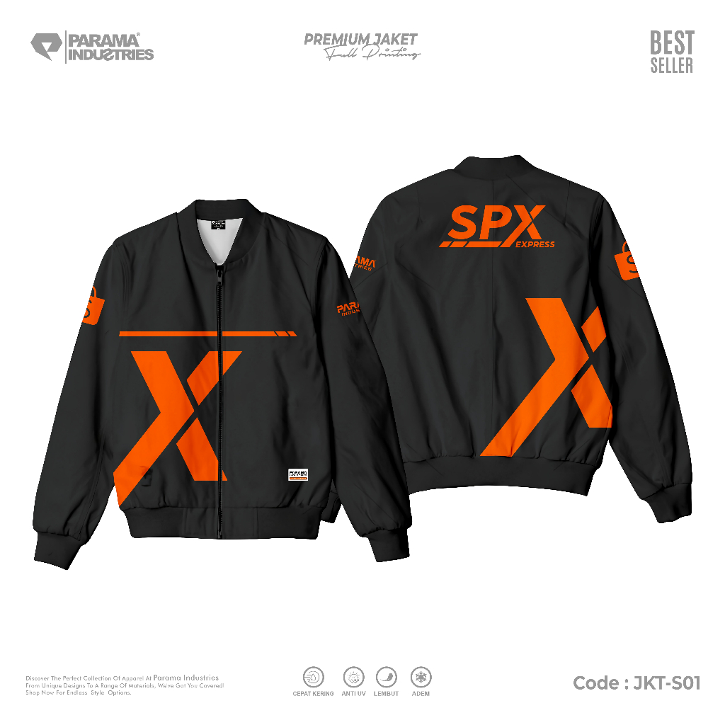 PARAMA || WATERPROOF JACKET BOMBER PREMIUM FULL PRINTING JAKET DRIVER KURIR PAKET SHOPEE SPX EXPRESS