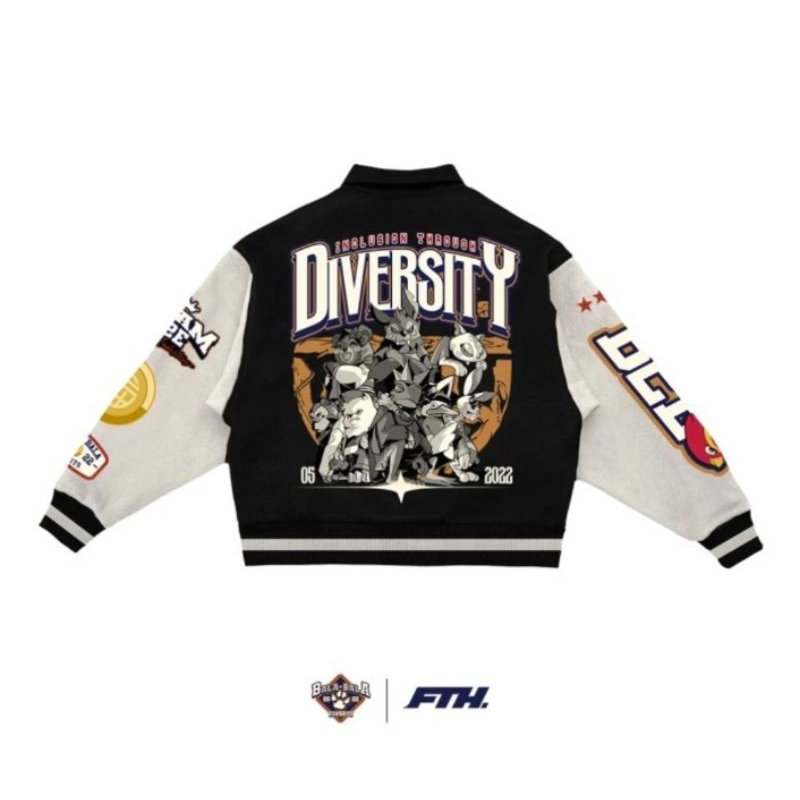 [New Ori] B2E x FTH "Inclusion Through Diversity" Varsity Leather Jacket Limited size XXL - Bala bal