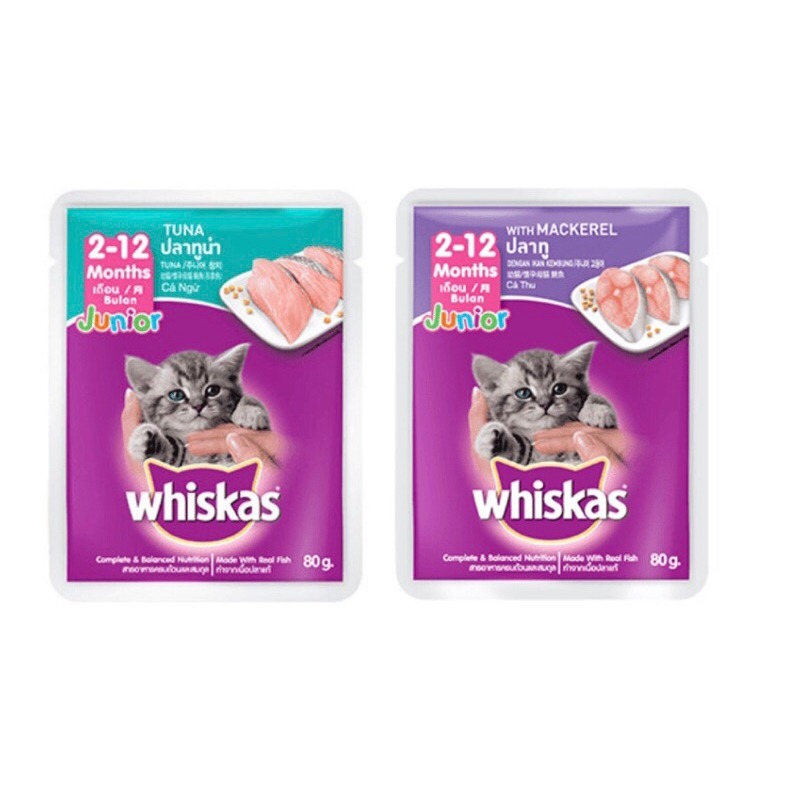 Whiskas Junior Makanan Kucing Basah Whiskas Wet Food MAKANAN KUCING WHISKAS POUCH JUNIOR 80 GR