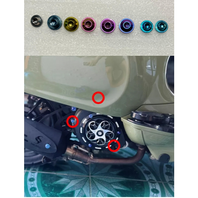 baut titanium tutup kipas vespa matic sprint primavera s lx gts