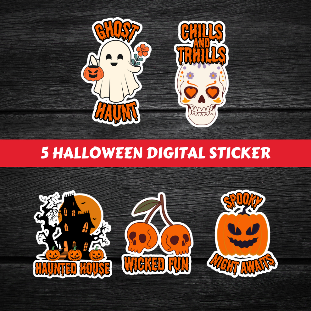 

Halloween Sticker Digital Produk Printable #DS 017A