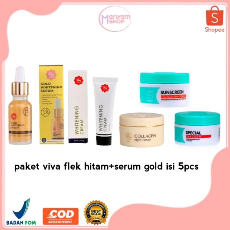 VIVA Paket Anti Flek Noda Hitam | Paket Flek Glowing Serum Viva | Paket Perawatan Skincare | Serum G