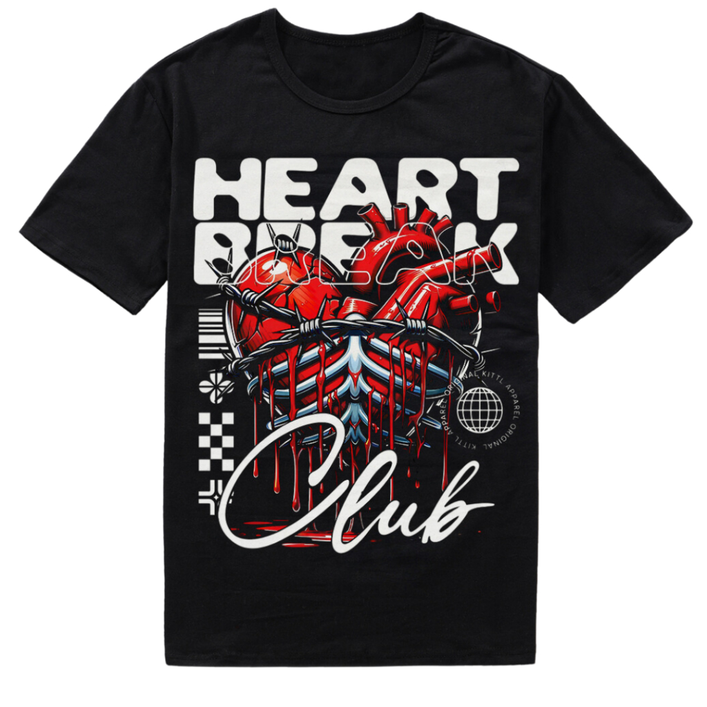 VILLER-X Kaos Pria Sablon DTF Gambar Break Heart 089