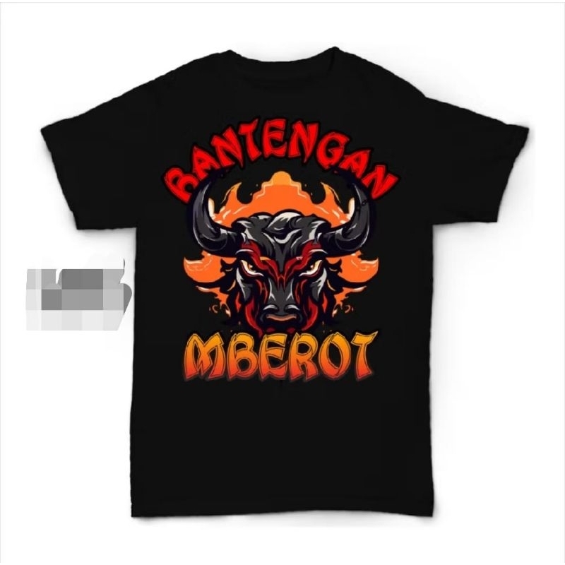 KAOS BANTENGAN MBEROT MERAH ORANGE || DTF PRINTING