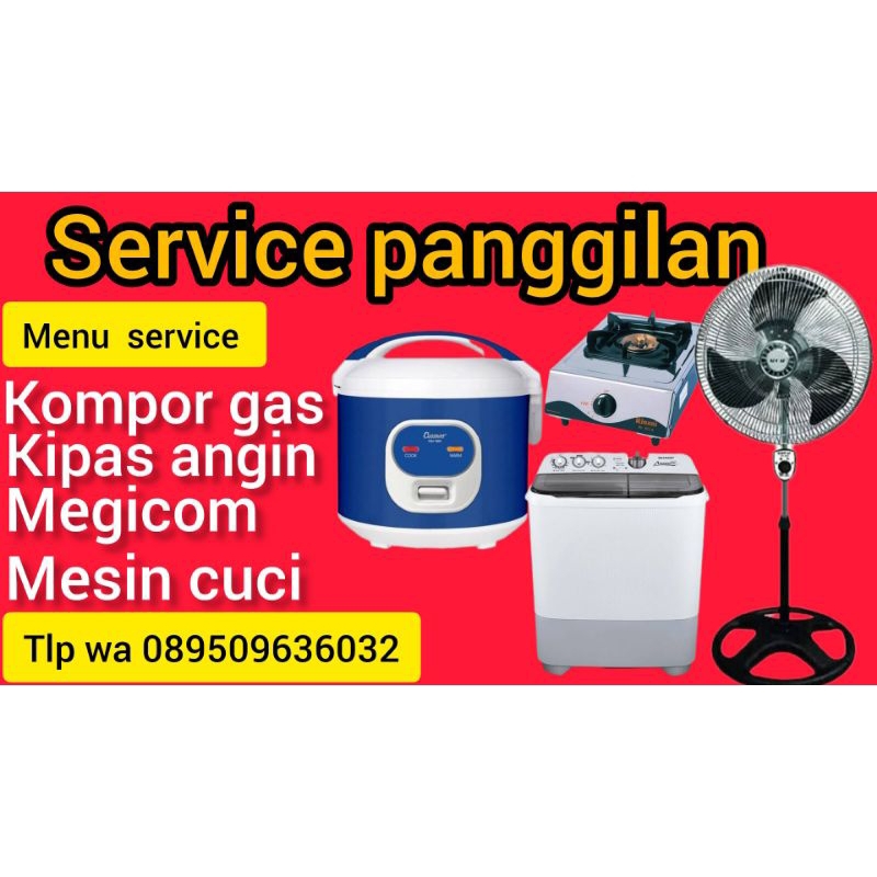 jasa service kompor gas Megicom kipas angin mesin cuci panggilan