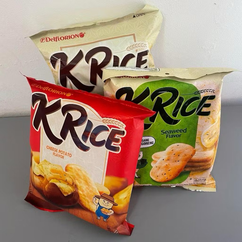 

krice cheese potato KRICE / K'RICE / O'RICE / ORICE delfi orion snack seaweed rice crackers - CHEESE, 14 S/PACK