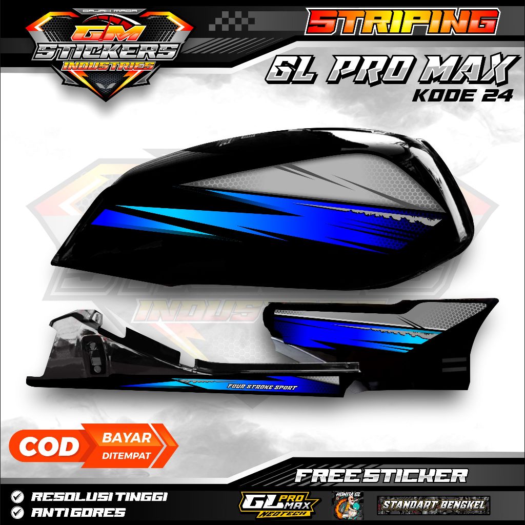 STRIPING STIKER LIS MOTOR HONDA GL MAX GL PRO NEO TECH  K24
