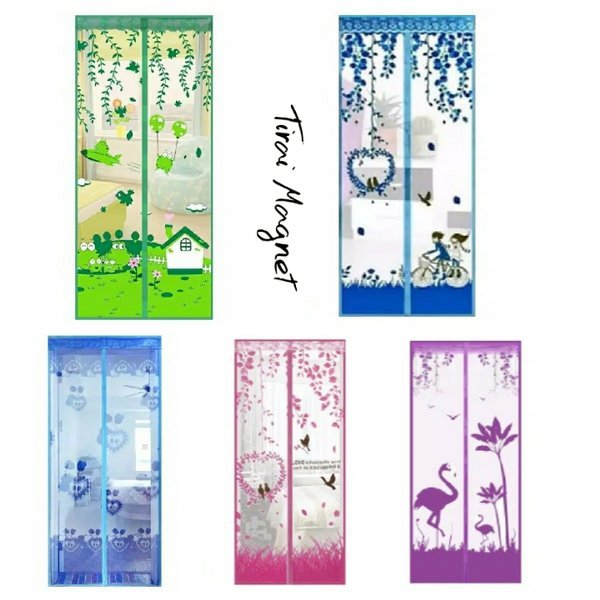 Tirai Magnet Anti Nyamuk PVC Tirai Pintu Magnet Elegan Gorden Tirai Pintu