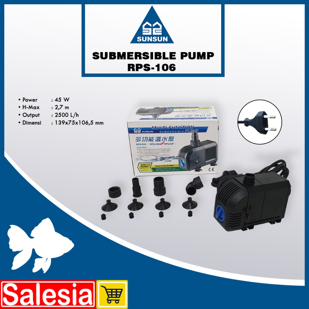 POMPA AIR SUNSUN RPS 106 SUBMERSIBLE WATER PUMP KOLAM AQUARIUM