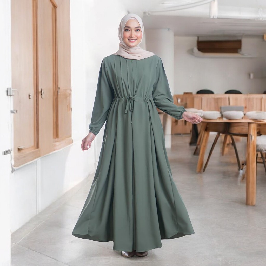 Melia Dress Baju Gamis Daily Hijab Polosan Size S M L XL Pakaian Wanita Muslimah Fashion Muslim 2025