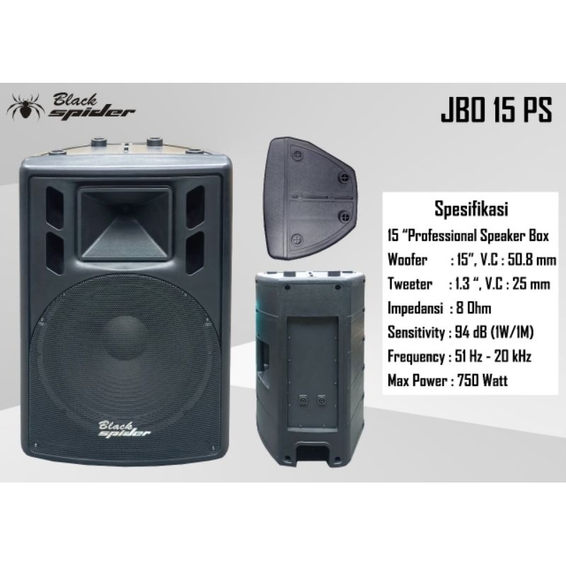 SPEAKER PASIF BLACKSPIDER JBO 15 SPEAKER 15 INCH PROFESIONAL  SPEAKER BOX