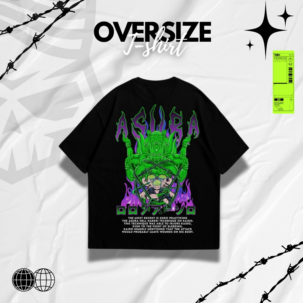 OVERSIZE T-SHIRT ANIME ZORO ASURA
