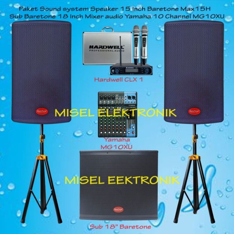 Paket Sound System Outdoor Speaker BareTone 15 Inch MAX15H.Subwoofer 18 Inch