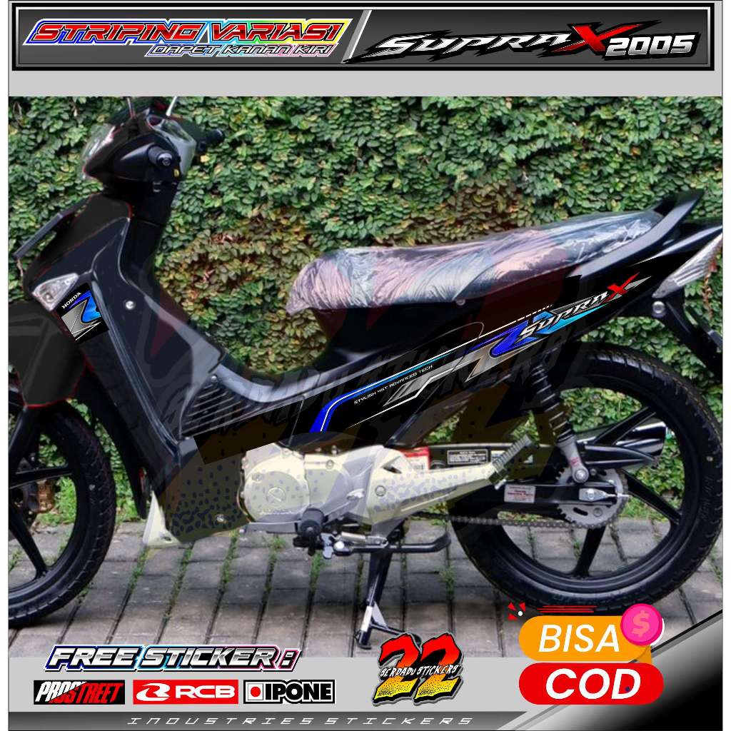 STRIPING VARIASI HONDA SUPRA X 125 TAHUN 2005  / STICKER LIST MOTOR HONDA SUPRA X 125
