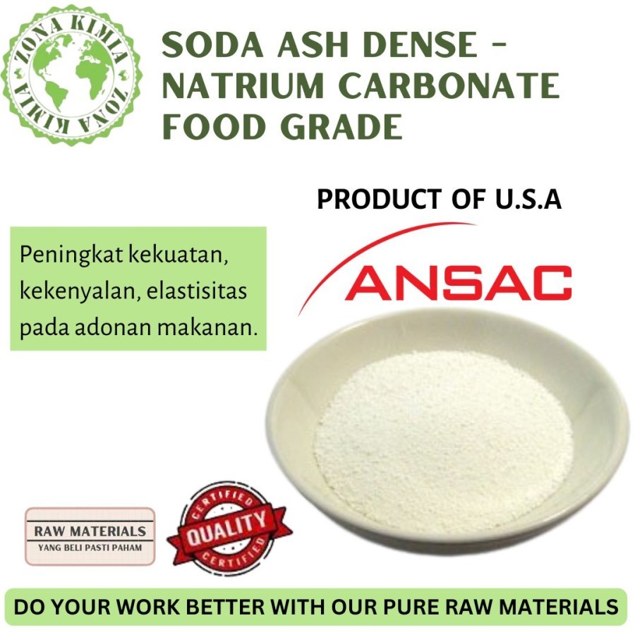 

SODA ASH FOOD GRADE USA Natrium Karbonat Soda Abu Mie Air Abu 1kg