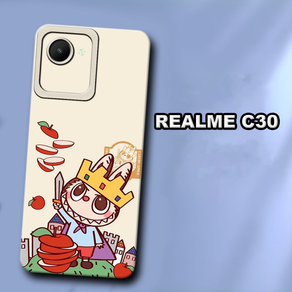 S47-Softcase procamera untuk REALME C30-bahan karet lentur-motif  cewek-all type HP-case realme c30