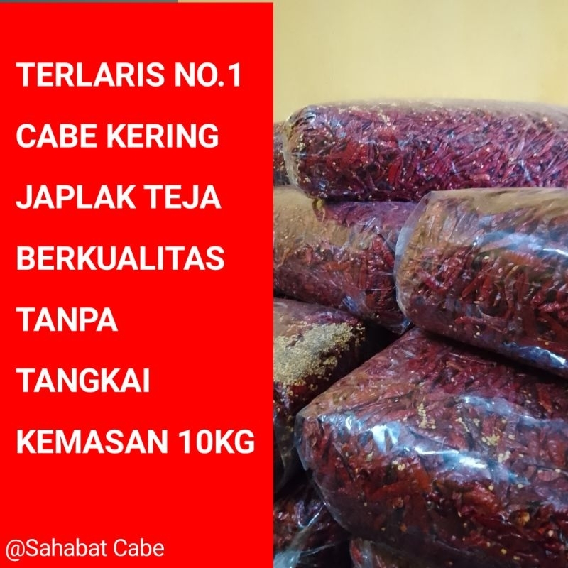 Cabe Teja Kering Pedas Kemasan 10 Kg
