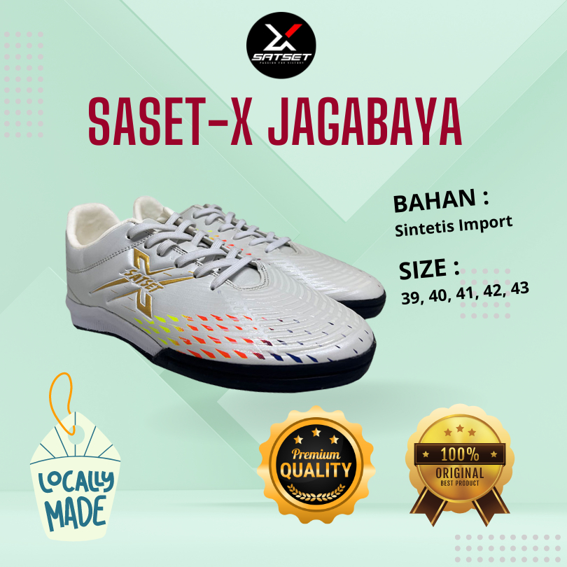 Sepatu Futsal brand Lokal Satset X Original 100 % Series JAGABAYA Ori