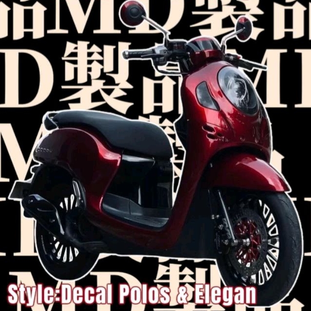 Decal Polos,Decal full body,Decal merah candy,Decal scoopy full body