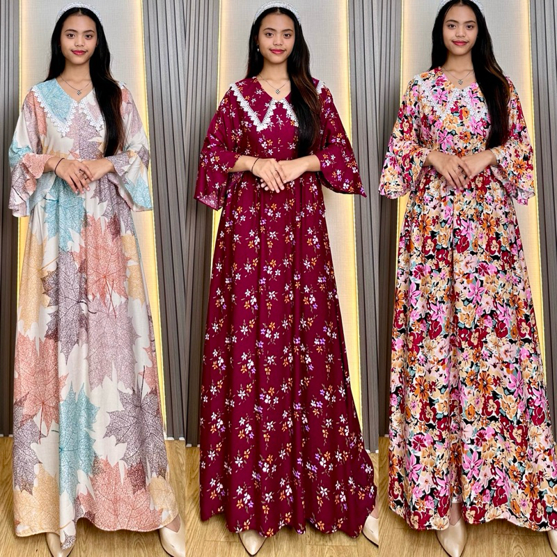 daster wanita Weenee ld 130cm - daster jumbo kerah daster rayon premiu