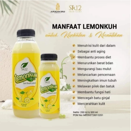 

Sari Buah Lemon Asli Minuman Herbal Lemonku SR12 Daya Tahan Tubuh dan Diet Madu SR12 Original BPOM