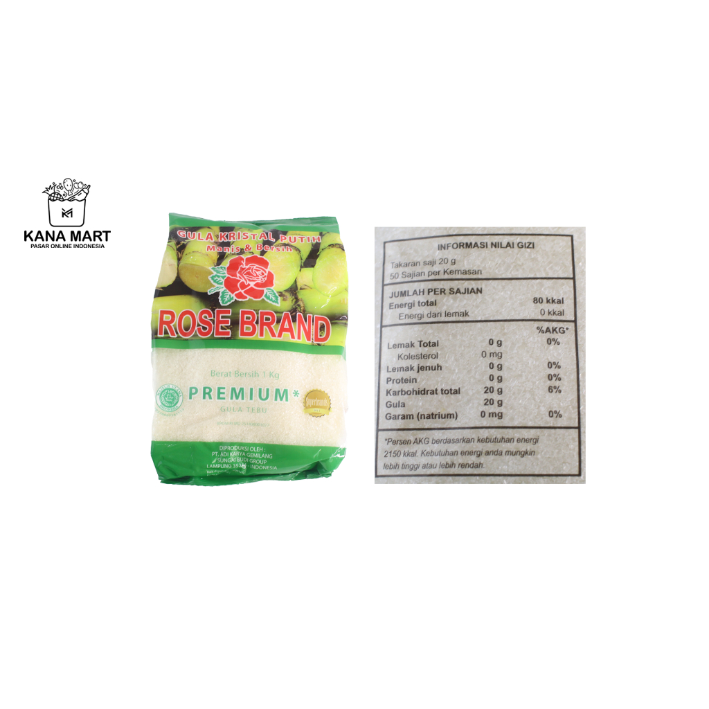 

Gula Pasir Rose Brand Hijau (1kg x20) /dos