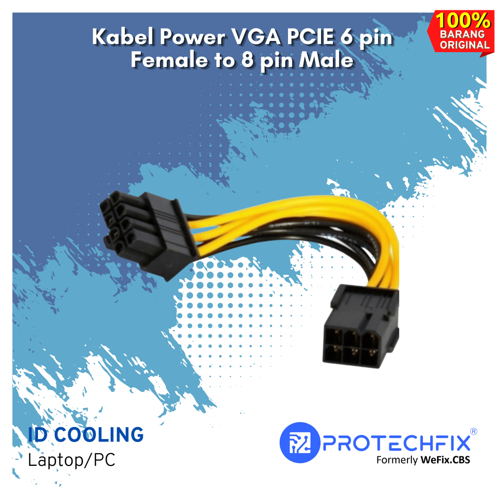 Kabel Power VGA 6 pin female to 8 Pin male PCIE PCI-E