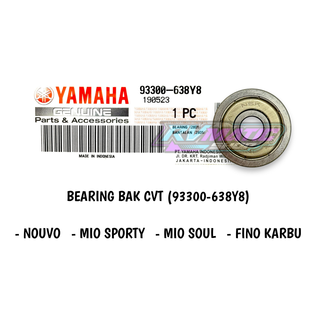 LAHER BEARING BAK CVT NOUVO MIO SPORTY MIO SOUL FINO KARBU ORIGINAL YAMAHA (93300-638Y8)