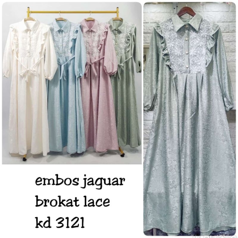 JUAL GAMIS BAHAN EMBOS JAGUAR BROKAT LACE GAMIS TERBARU GAMIS KEKINIAN
