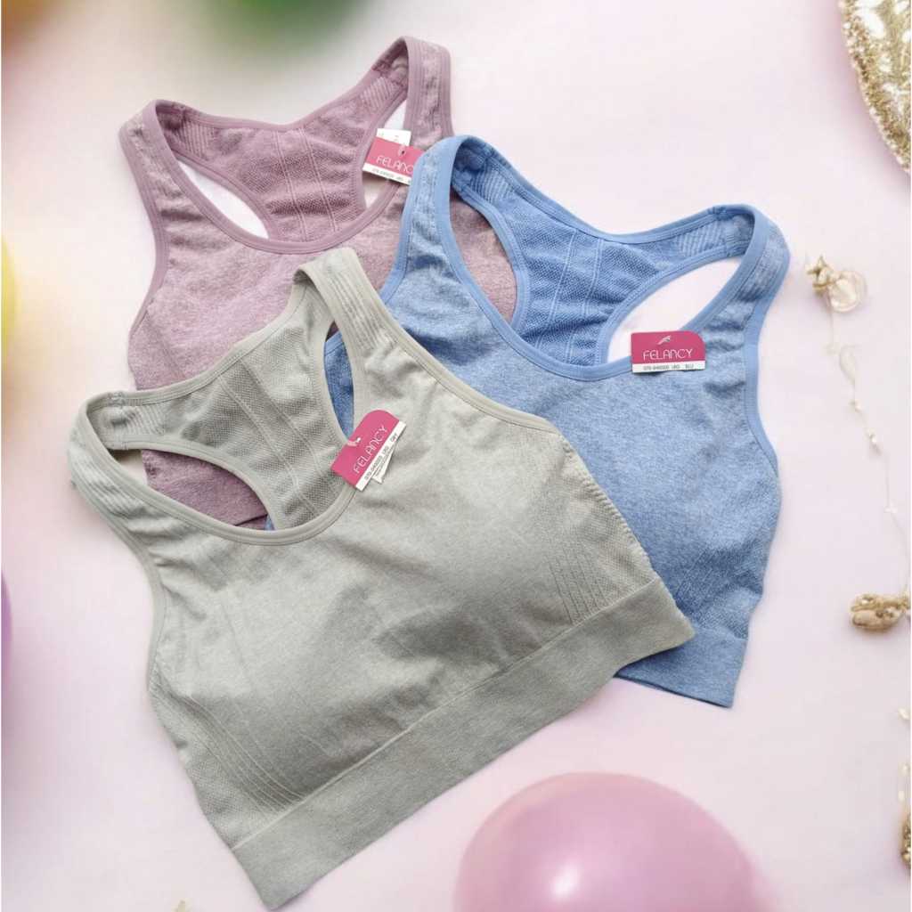 Sport Bra Wanita FELANCY 040020 - Tanpa Kawat - Tanpa Kait - Size L XL - BH Sport Felancy
