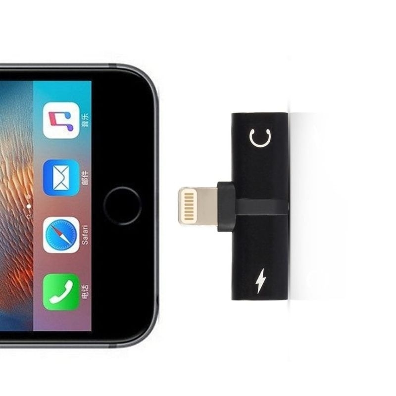 Splitter lightning Cabang Port Audio Dan Charger Adaptor Adapter Converter Otg Lightning 2in1