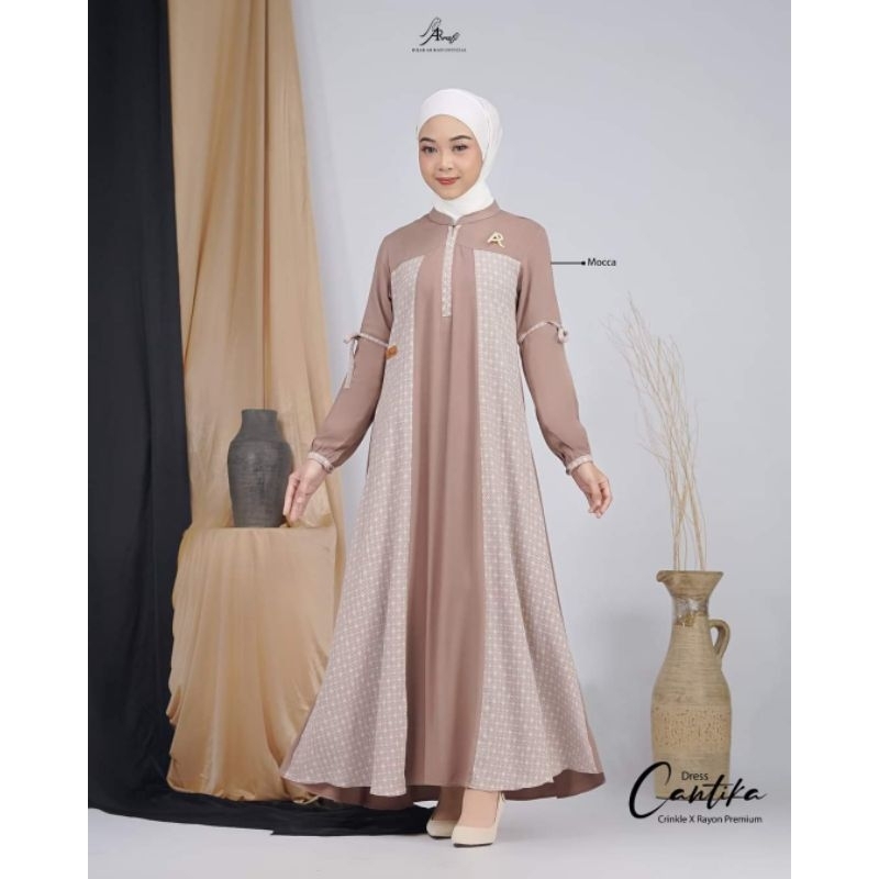 Cantika Dress by Arrafi ORI Gamis Rayon Adem