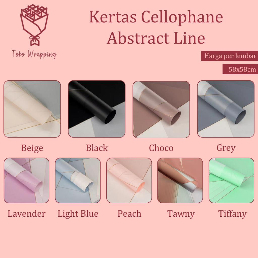 

Kertas Cellophane Kertas Buket Bunga [Abstract Line] Flower Wrapping Paper Celophane / Chellophane Murah untuk Snack Uang