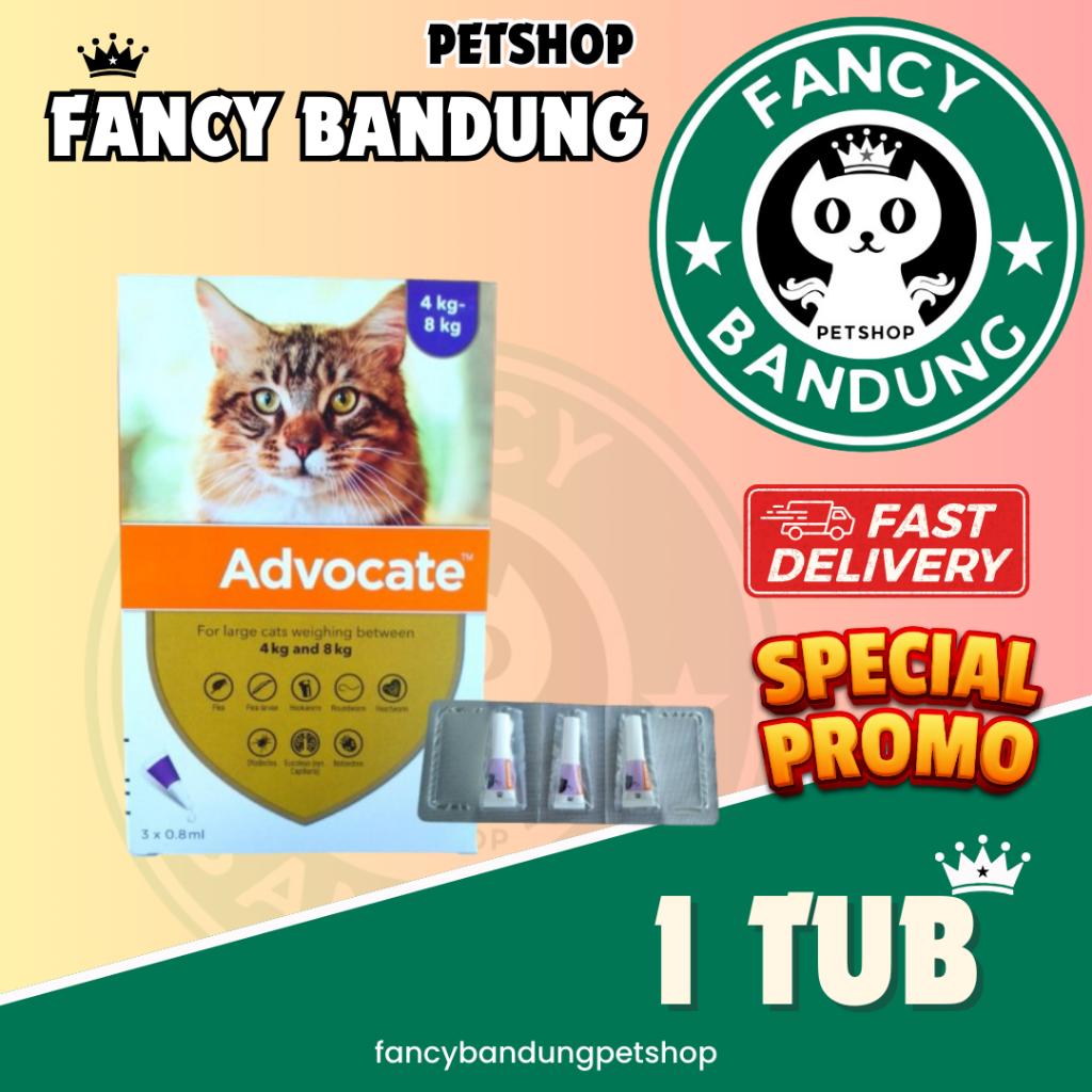 obat kutu kucing advocate 0.8ml advocate large 4 - 8kg