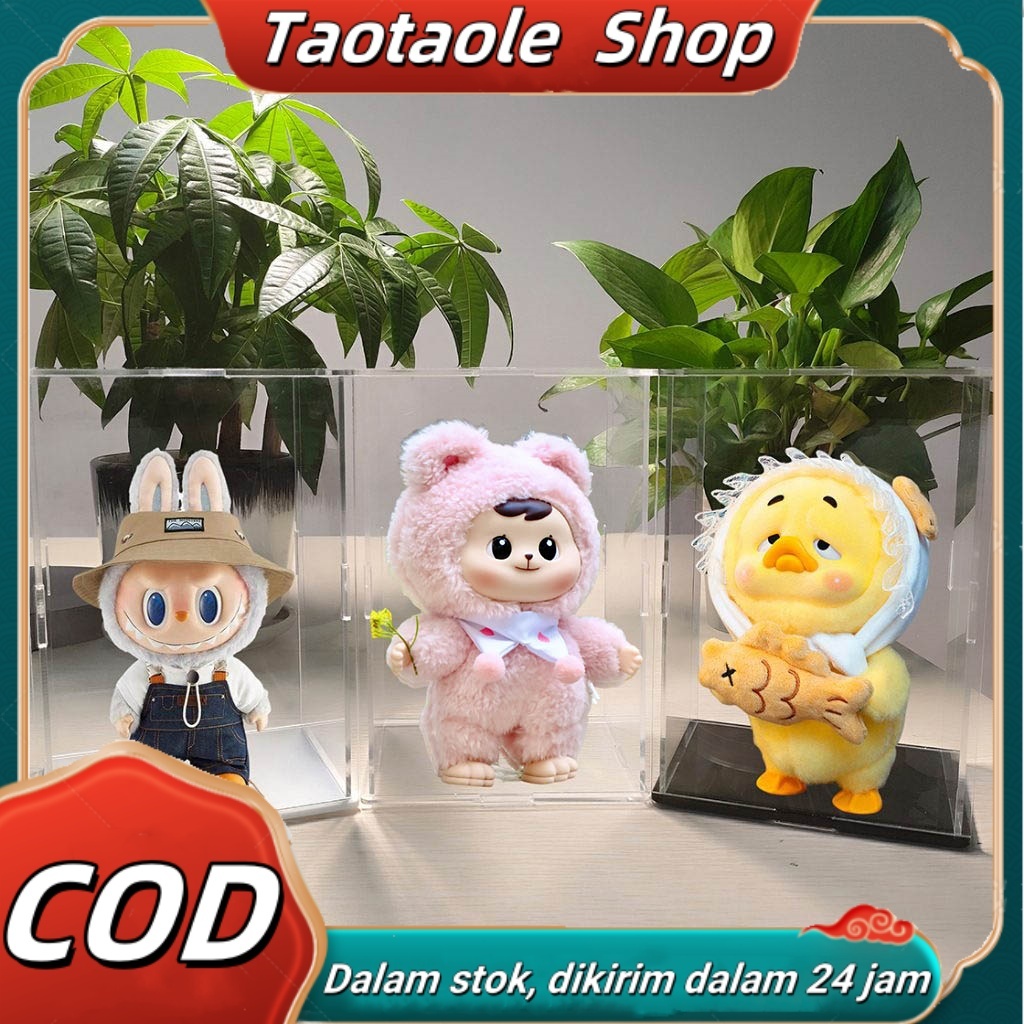 Acrylic Display Box labubu Macaron Bob Mart upset duck / Rak Display Penyimpanan Boneka Tunggal Mode