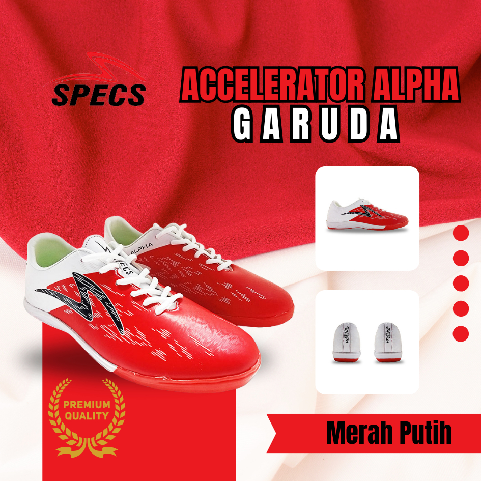 Sepatu Futsal brand Lokal Specs Berkualitas Tinggi Series Acellerator Alpha Garuda Attack