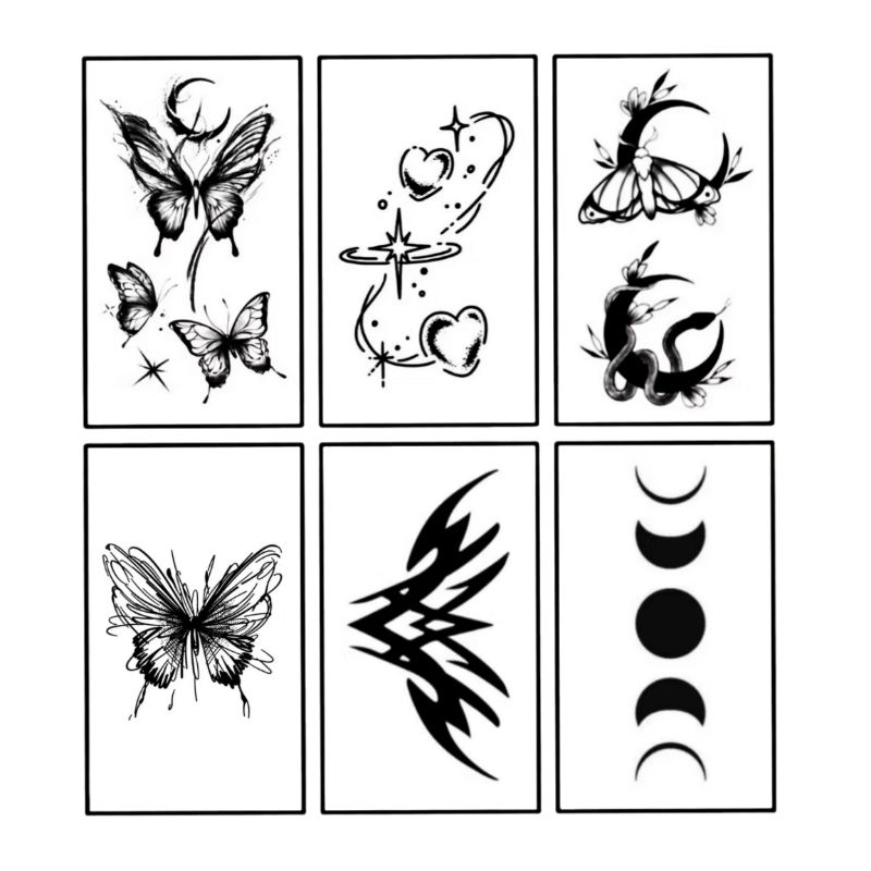 Tato Temporer garis lengan Stiker Tato Minimalis Tatto temporary tahan lama tatto temporary custom