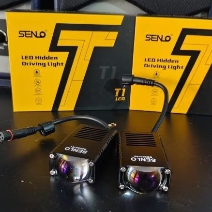 SENLO T1 PLUS HIDDEN DRIVING LIGHT 50W/PAIR V3 BLUE LENS LOW PUTIH HI KUNING 50 WATT 2X25W MOBIL MOT