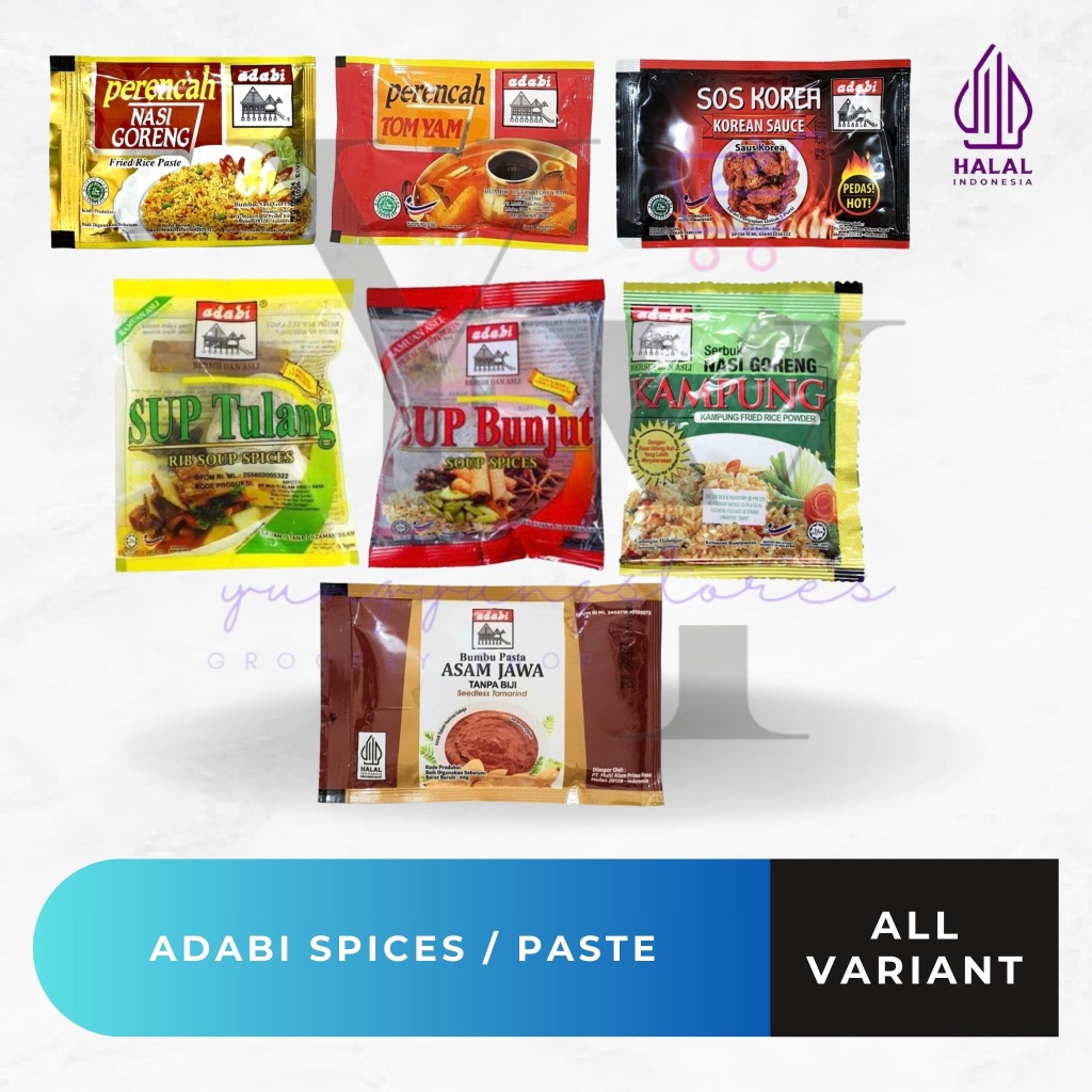 

[SACHET] Adabi Perencah Tomyam / Nasi Goreng Kampung / Sos Korea Sauce / Sup Bunjut / Tulang / Pasta Asam Jawa Tanpa Biji