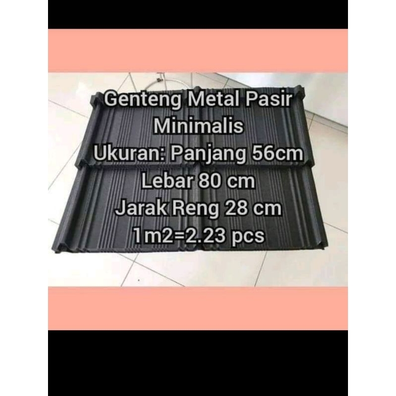 genteng metal pasir minimalis 2x2 warna hitam