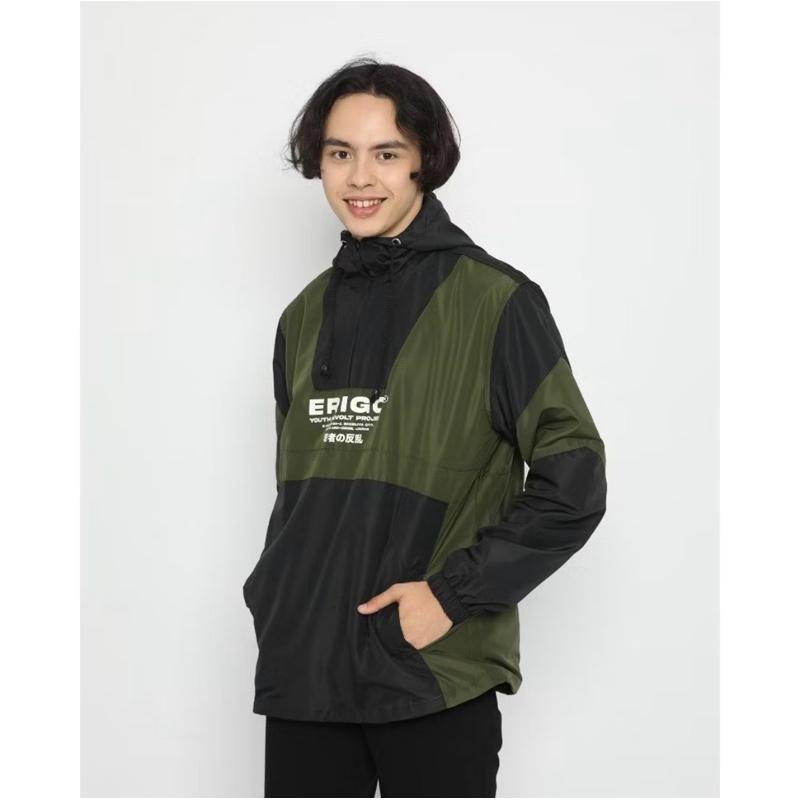[PROMO] PRELOVED JACKET ERIGO PULLOVER AZUKI OLIVE UNISEX - PRELOVED JAKET PULLOVER ERIGO ORIGINAL