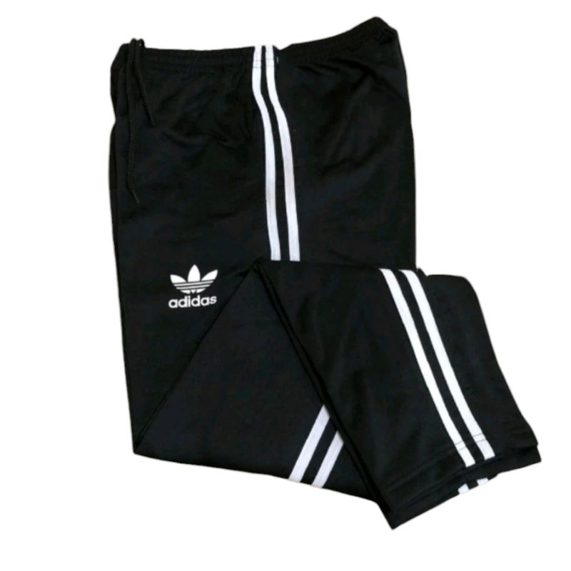 Celana Kain Unisex Training Olahraga Pria Wanita Panjang Polos Strip Samping Katun Nyaman / Celana D