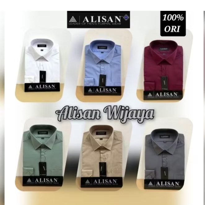 Alisan Kemeja Lengan Panjang Polos Slim Fit (100% Alisan Asli Original)