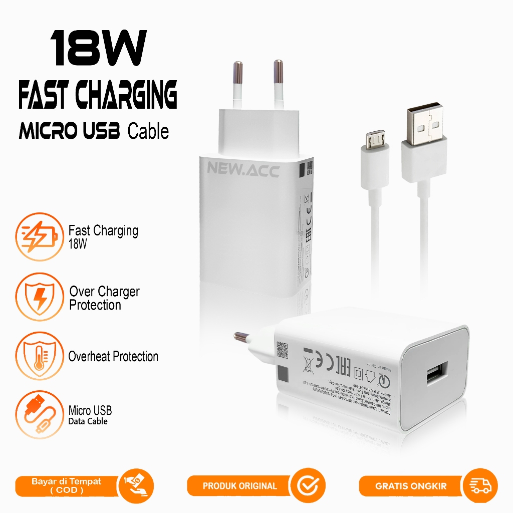 Charger Casan Xiaomi 18Watt Micro USB Original Fast Charging